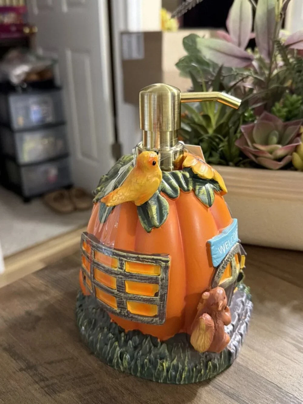 Pumpkin House Resin Soap Dispenser 